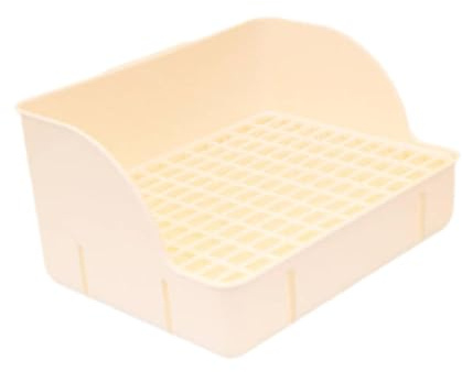 Sharplace Pet Rabbit Litter Box Urinal Tray Ferret Guinea Pig Litter Tray, Rabbit Cage Toilet Bedding Box, Easy to Clean Potty Trainer for Galesaur Chinchilla Hamster Ferrets Rats (beige S)