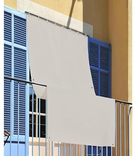 INTRECCI Tenda da Sole per Esterno, Tenda da Sole per Balconi, Impermeabile, a Caduta, 145x250 cm con Occhielli Laterali, Telo Ombreggiante, Riduce Luce e Calore, Migliora la Privacy, Colore Grigio