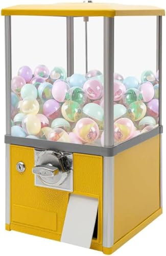 Verkaufsautomaten, SüßIgkeitenautomat, Kapselautomat mit SchlöSsern FüR Kapselspielzeug mit 4,5-5,5 Cm Durchmesser, für Zuhause, SpielwarenläDen Und EinzelhandelsgeschäFte,Yellow