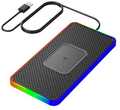 Car Wireless Charging Pad – Fast Charger Dock, 15w Qi Pad | Anti Slip Smart Charging Mat, Dashboard Phone Power Station, Universals Device Adapter Surfaces For Road Trips, Daily Commute, Car Offices