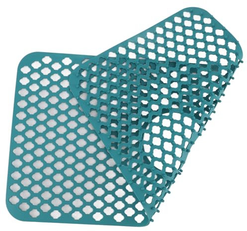 Ejoyous Silicone Sink Mat, Large Kitchen Sink Grid Protector with Drainage Holes, Non Slip, Raised Feet, Fit for Any, Hollow for Fragile Glassware Stainless Steel Ceramic (Green)