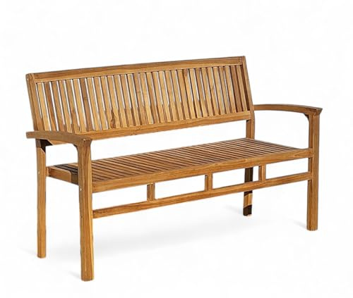 ALEOS. Teak Design Gartenbank 150cm Parkbank Sitzbank 3-Sitzer Bank Gartenmöbel Holz sehr robust Modell Miami