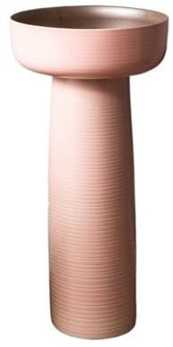 Lavabo Lavabo sur pied en céramique avec robinet et kit de vidange, lavabo extérieur sur pied Facile à installer(Pink)