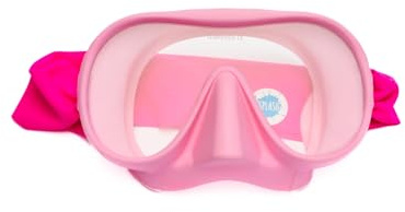 Splash Place Adult Swimming Mask with Fabric Strap - Pretty in Pink | Adult Swim Goggles with Nose Cover, Hypoallergenic, No More Tangled Hair
