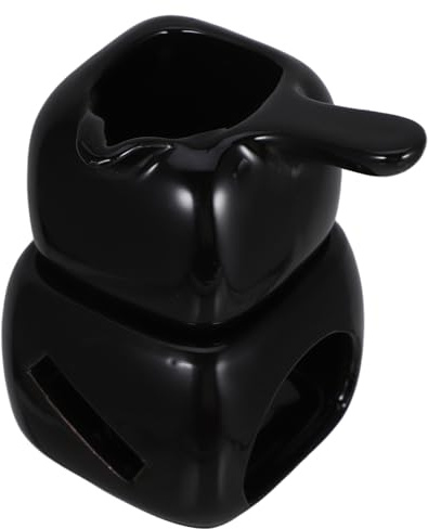 IWOWHERO Tazza Elegante Fonduta Nera Cioccolato Ceramica al per e in Compatta Multifunzione Resistente, Design Scaldaburro per Ristoranti e caffè per Dessert