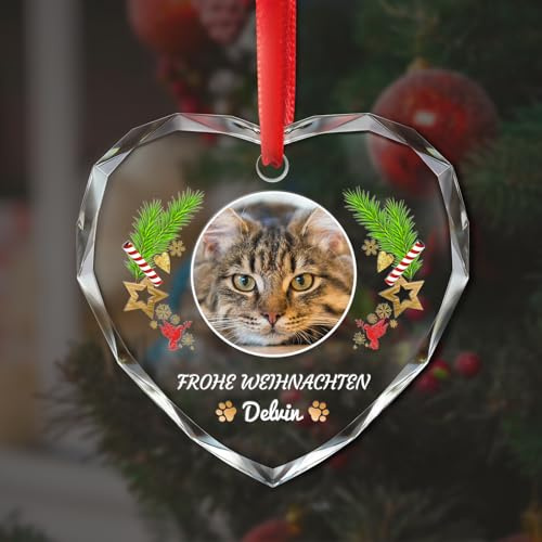 AAQ Personalisierte Weihnachtskugel mit Foto,Personalisierte Weihnachtskugel mit beidseitigem Druck Foto, Familie Partner Freunde Weihnachtsk (A6)