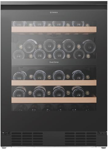 Teknix BITH2WCD60B 60cm Freestanding Undercounter Dual Zone Wine Cooler – in Black