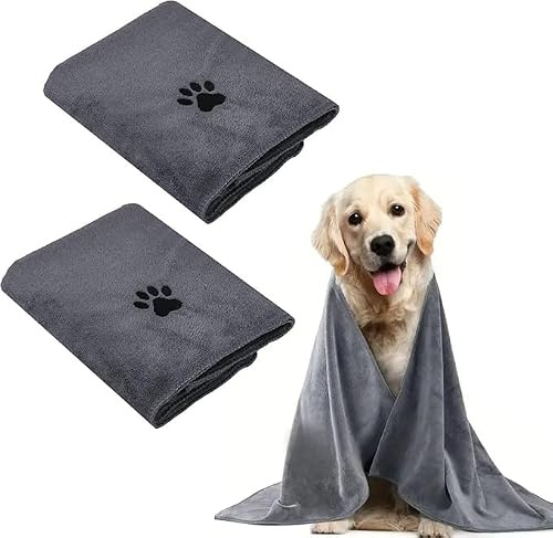 ZOVRIXIA 2 PCS Microfibre Dog Towel, 75 X 35 CM Super Absorbent