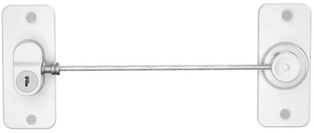 Lot de 2 Verrous de Sécurité Fenêtre et Placard, Bloque Porte Coulissante Blanc, Entrebailleur Sans Perçage ou à Vis, Cadenas Frigo avec Clés pour Protection Maison
