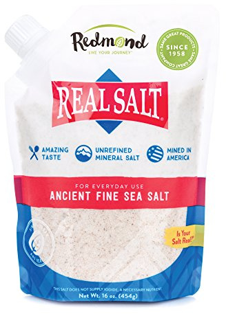 Redmond Real Salt - Ancient Fine Sea Salt, Unrefined Mineral Salt, 16 Ounce Pouch (2 Pack)