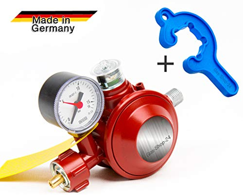 30 mbar Haushaltsregler Gasregler Regler Druckminderer - Anschluss für Gas-Herd, Gaskocher Gasschlauch (DIN DVGW)