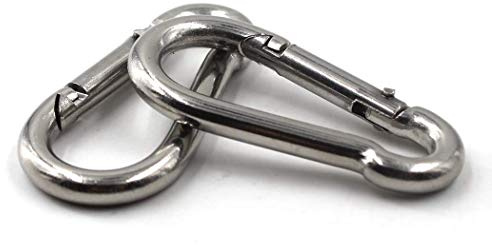 Merriway BH06888 Bulk Hardware Karabinerhaken Edelstahl 316 A4 Marine Grade Karabiner Karabiner Karabinerhaken M6 (1/4 Zoll) – 2 Stück