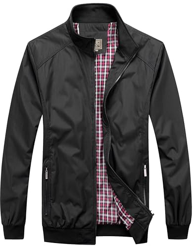 Herr Harrington jackor bomberjacka män sport smart casual vårjackor för män UK svart marinblå S M L XL 2XL, Svart, M