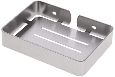 Tubayia Wandmontage Edelstahl Seifenschale Seifenhalter Seifenablage Seifenkorb für Badezimmer Dusche (Silber)