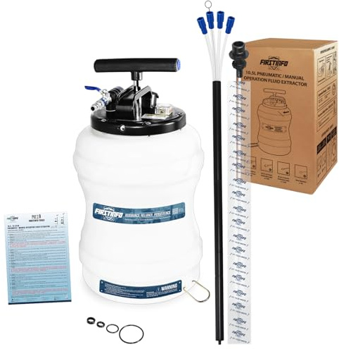 FIRSTINFO Extracteur d'Huile 10,5L Pneumatique et Manuel, Pompe Vidange | Extracteur d'huile breveté, fabriqué à Taïwan : pneumatique/manuel, vidange sûre moteur, ATF, liquide de frein.