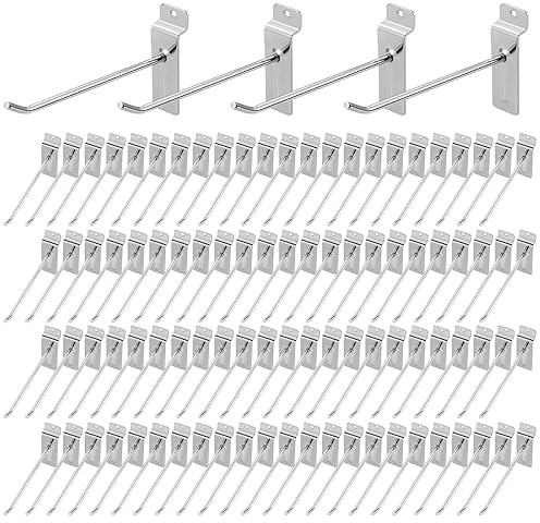 Polmart 94 Stück Lamellenwand Haken, Heavy Duty Einzelhaken Wandhaken Display Haken für Garage Storage, Leiter, Fahrräder, Organisation von Elektrowerkzeugen - 25 cm