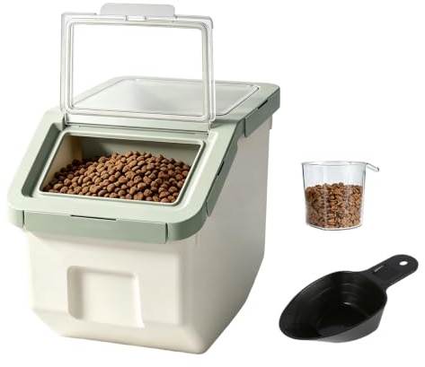 Toolzia Dog Food Storage Container 5kg, Airtight Pet Food Bin with Lid, Dry Food Storage Box for Dog Biscuits Treats Cereal (Cyan, Small)