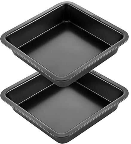 CHEFMADE Nonstick 8 Inch Square Cake Pan, Set of 2