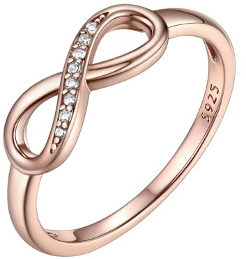 Bestyle Bague Femme Fille Argent Sterling Bague Amour Infini Mere Fille Bague Infinity Argent Bague Femme Pas Cher Argent 8 Bague Or Rose Taille 47