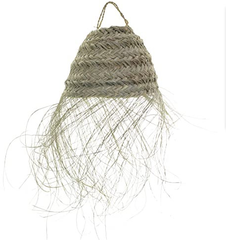 HERSIG - Tulipa Lampara Techo - Lampara de Techo de Esparto - Tulipas Lamparas - Lámpara Colgante Artesanal Estilo Rústico, Ideal para Decoración Boho en Salón, Comedor o Dormitorio - 30cm