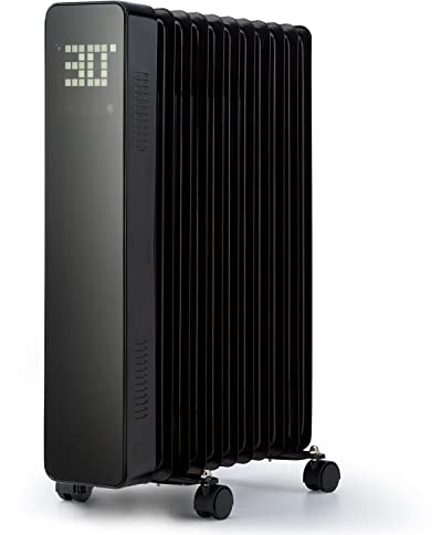 Klarstein Öl Radiatoren, Heizkörper Elektrisch, Leiser Ölradiator 2500 Watt, Mobiler Elektro Radiatoren, Heizkörper mit Thermostat & Wifi/App, Freistehender Öl Radiator Energiesparend, Oil Heater
