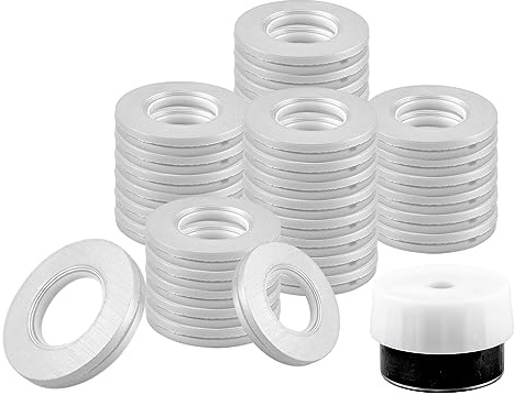 AZKEEGREY 50 Stücke Silber Ösen für Vorhänge,Gardinenösen 40 mm,mit Punsch | Stille Ösen für Vorhänge, Vorhang Römische Ringe mit Öse Kunststoffringe für Vorhang mit Loch Locher Werkzeug