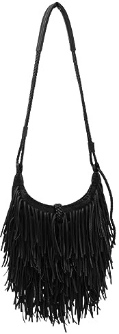 LUI SUI Damen Faux Wildleder Crossbody Handtasche Fringe Quaste Hobo Schultertaschen Geldbörsen