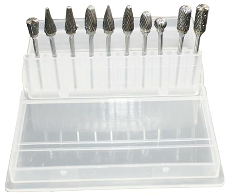 10 Stück Hartmetall Frässtifte - Hartmetallfräser - Fräser Set Mit Hohem Materialabtrag - Fräsbohrer Kompatibel Als Zubehör - Für Holz & Steinschnitzerei - Für Bohrer Stabschleifer 2.35mm