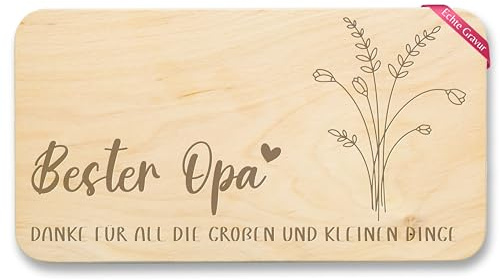 Shirtracer Frühstücksbrettchen Holz - Frühstücksbrett - Danke Opa Geschenke - Dankeschön Geschenkidee Opi Weihnachten Geburtstag - 22x12 - Holz - geschenk grossvater für großväter ist der beste
