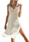 CUPSHE Cache-maillot de bain en crochet sans manches pour femme - Longue robe de plage en maille fendue 2024, Crème, blanc, Medium