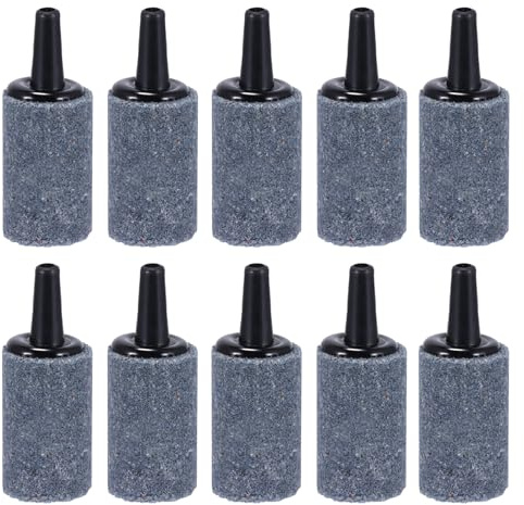 EASONGEE 10pcs Aquarium Air Stone, 2.5cm Air Stone for Fish Tank, Cylinder Bubble Release Diffuser Airstone for Aquarium Fish Tank Pump and Hydroponics,Aquarium Airstone Efficient Oxygen Supply