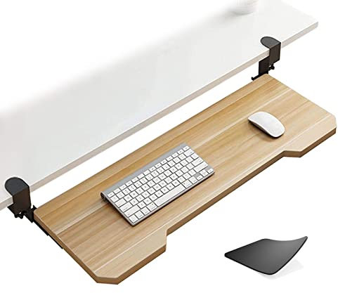 IkErna Schreibtisch Extender Und Unter Dem Schreibtisch Einstellbaren Höhenplattform, 52 Cm/65 Cm/75 cm Tastaturschubladen, Mit Mausern -Pads/C-Walnut/75 * 25Cm