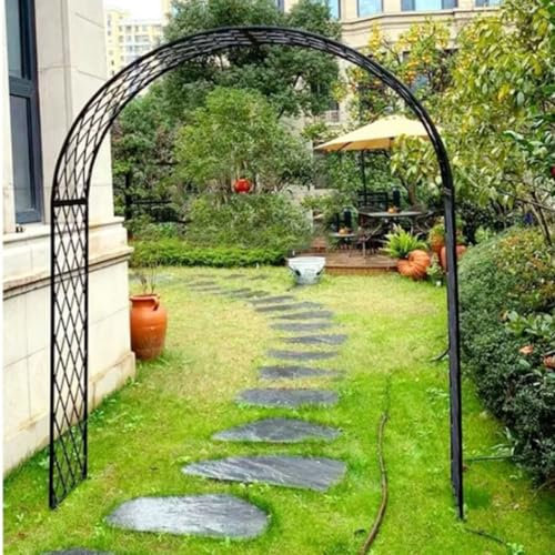 NILZA Metall Gartenbogen Gestell Schwer Torbogen Garten Rankhilfe Bogen Rosenbogen Rahmen Rankhilfe Rankgitter Breite 1.4m 1.8m 2.2m 2.6m 3m 3.4m Rosengestell Mit Fuß (Color : with Ground Cannula, S
