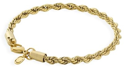 CRAFTD | Rope Bracelet | 5mm Chain | Gold & Silver Jewellery | Mens Jewellery | Hypoallergenic | Waterproof, Heat & Sweat Resistant