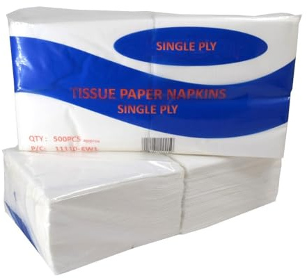 1000 - Soft White Napkins - 30x30cm | 1Ply Soft and Absorbent Serviettes Paper Napkins for Parties, Events, and Everyday Use
