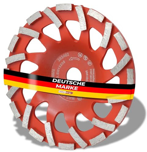 Woltersberger® Disco abrasivo de diamante 180 mm x 22,23 mm para trabajos de lijado con hormigón y materiales de construcción duros granito, piedra natural, yeso, mármol