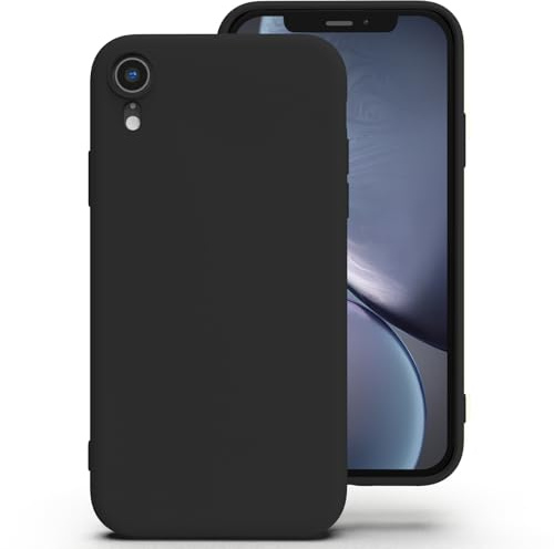 Zuvirelx Silikon Handyhülle für iPhone XR Hülle, Weiches Griff, Dünne, Minimalistisch, Stoßfest, rutschfest, Taschenpassend - Schwarz
