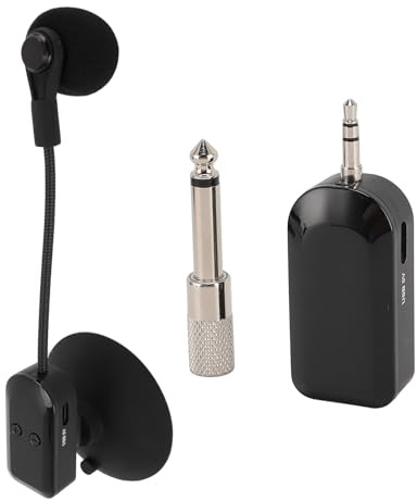 Micrófono de Instrumento, Rotación de 360 grados Saxofón Micrófono Inalámbrico Pastilla Tensión de Alta Resistencia 2.4G de Micrófono de Instrumento Inalámbrico, para Trompetas,