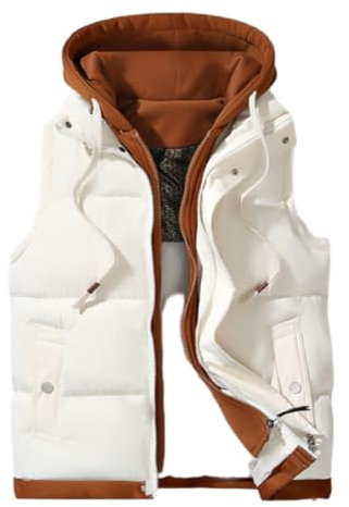 ZACOLLAN Weste Herren Jugend Klassisch All-Match Baumwollweste Herren Ärmellos Mode Casual Taschen Weste Herren Leichte Komfortabel Warm Outdoor Weste Herren A-Beige 5XL