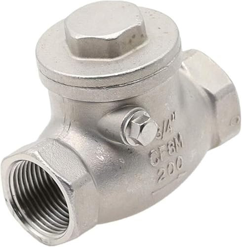 DXEAIN Rückschlagventil, Einweg-Rückschlagventile, 1 Stück Edelstahl-Drahtmund, horizontales Rückschlagventil, 304 Edelstahl-Innengewinde, Rückschlagventil,(3/4Inch)