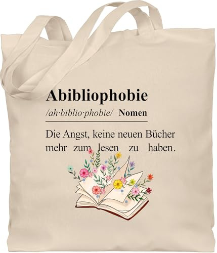 Shirtracer - Baumwolltasche - Statement - Taschen - Abibliophobie Definition I Bücherliebhaber Geschenk Buchliebhaber I Lesefreude Geschenk Lesen I Bücherwurm I Leseratte Geschenke Bibliothekar