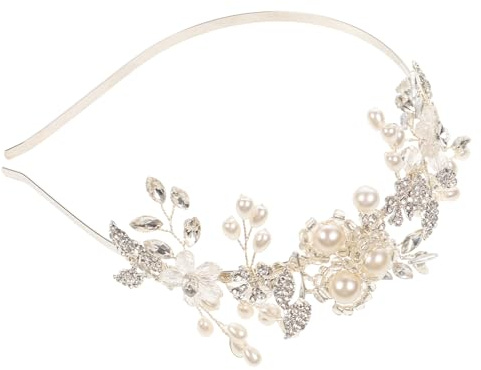 GALPADA Modischer Perlen Blumen Stirnband Braut Kopfschmuck Zartes Haarband für Mädchen Hochzeit Haarschmuck Elegantes Accessoire Geeignet für Party und Reise