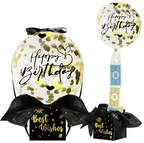 Lsydgn pengapresentlådor, pengar presenter födelsedag gör-det-själv överraskningslåda med ballonger, pengar presentförpackning, ballong dra upp pengar, födelsedag förpackning