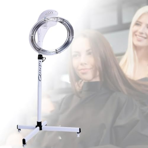 Riscaldatore da parrucchiere con supporto, rotazione a 360°, processore colore per parrucchieri, styling permanente, temperatura e altezza regolabili, per salone, spa e cura dei capelli a casa