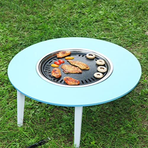 Outdoor Barbecue Table for Small Home Courtyard, Korean Grill with Charcoal and Hot Pot, Ideal for Wild Barbecue Cooking