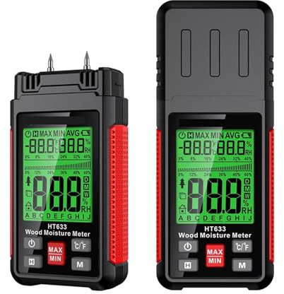 Igrometro, Misuratore di umidità digitale for legno, igrometro professionale for legno, strumento portatile, display LCD, rilevatore di umidità