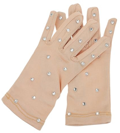 VALICLUD rutschfeste Eiskunstlauf Handschuhe Damen mit Glitzer Strasssteinen Atmungsaktive Performance Handschuhe für Figuren Eislaufen Modisches Geschenk für Mädchen und Frauen