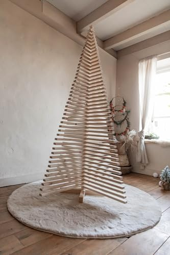 Like a Tree® Weihnachtsbaum Holz - Straight, 200H x 115B cm I Minimalistischer Weihnachtsbaum im skandinavischen Design I Tannenbaum aus Holz mit verstellbaren Holzlatten I Weihnachtsbaum Alternative
