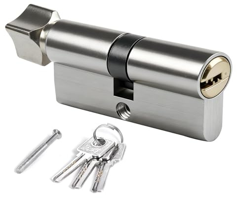 80mm(40T/40) UK Cylinder Lock Thumb Turn High Security Barrel Door Lock with 3 Standard Keys 2 Nails Anti-Pick Anti-Bump Anti-Drill Zinc Alloy Material for Wooden Composite Doors (80mm)