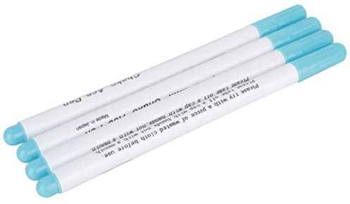 Phefop 4 Stück mit Wasser Löschbare Stoffmarker, Lösliche Kreuzstichstifte, Temporäre Stoffmarkierungsstifte mit Ösentinte Zum Quilten, Sticken, Schneidern
